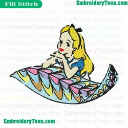 Alice In Wonderland Embroidery Design 09
