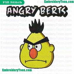Angry Berts Embroidery Design