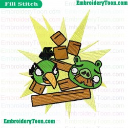 Angry Birds Attack Embroidery Design
