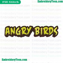 Angry Birds Logo Embroidery Design