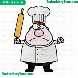 Angry Chef Embroidery Design