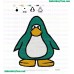 Aqua Penguin Embroidery Design