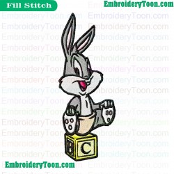 Baby Bugs Bunny Looney Tunes Embroidery Design 02