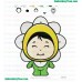 Baby Holding Flower Embroidery Design