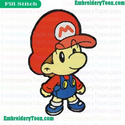 Baby Mario Embroidery Design