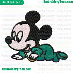 Baby Mickey Mouse Embroidery Design 02
