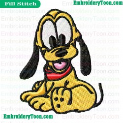 Baby Pluto Dog Looney Tunes Embroidery Design 07