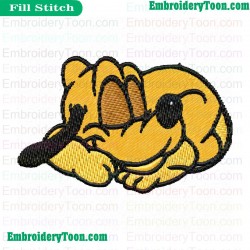 Baby Pluto Dog Sleeping Embroidery Design
