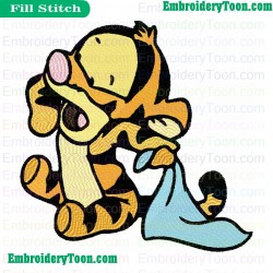 Baby Pooh Embroidery Design 06