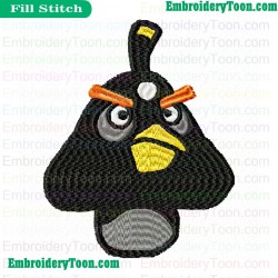 Black Goomba Angry Bird Embroidery Design