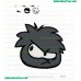 Black Puffle Angry Embroidery Design