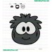 Black Puffle Smile Embroidery Design