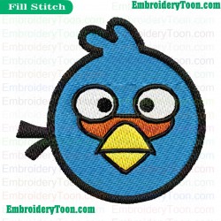 Blue Bird Angry Birds Embroidery Design