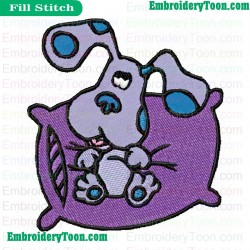 Blues Clues On The Pillow Embroidery Design