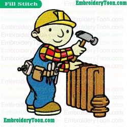 Bob The Builder Embroidery Design 07
