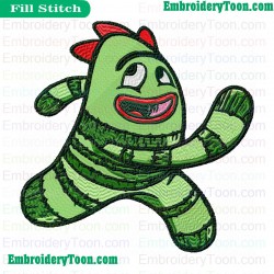 Brobee Yo Gabba Gabba Running Embroidery Design
