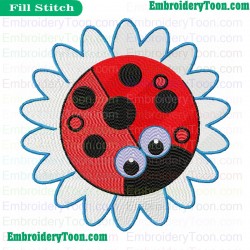 Bug As Flower Embroidery Design