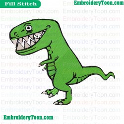 Cartoon Dino Embroidery Design