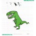 Cartoon Dino Embroidery Design