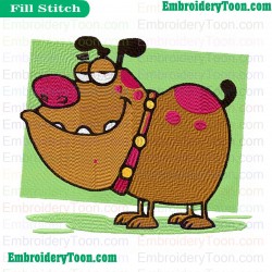 Cartoon Dog Embroidery Design 02