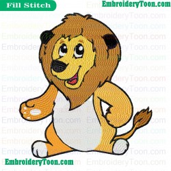 Cartoon Lion Embroidery Design