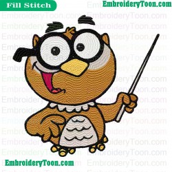Cartoon Owl Embroidery Design