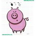 Cartoon Pig Embroidery Design