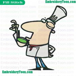 Chef Cooking Embroidery Design