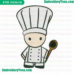 Chef Doll Embroidery Design