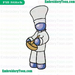 Chef Doll Is Cooking Embroidery Design