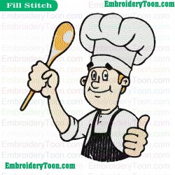 Chef Okey Sign Embroidery Design 02