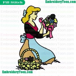 Cinderella Embroidery Design 04