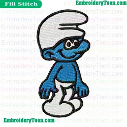 Clumsy Smurf Embroidery Design