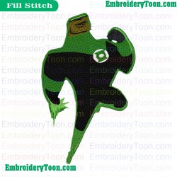 Comic Green Lantern Embroidery Design