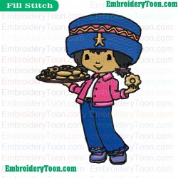 Contemporary Strawberry Shortcake Embroidery Design 04