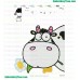 Cow Holding Flower Embroidery Design 03