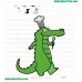Crocodile Chef Holding Spoon Embroidery Design