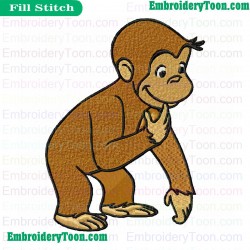 Curious George Embroidery Design 01