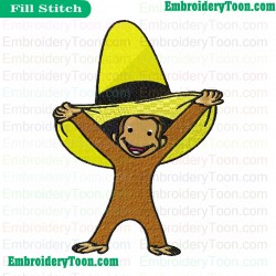 Curious George Embroidery Design 02