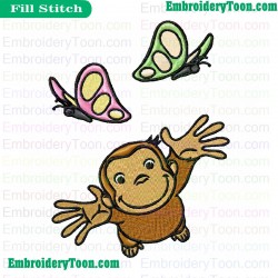 Curious George Embroidery Design 04