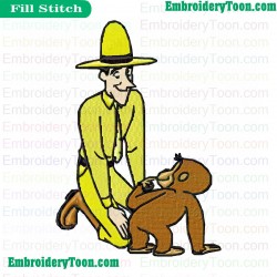 Curious George Embroidery Design 05