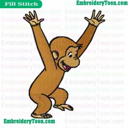 Curious George Embroidery Design 07