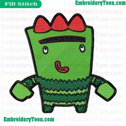 Cute Brobee Yo Gabba Gabba Embroidery Design
