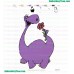 Dinosaur Holding Flower Embroidery Design