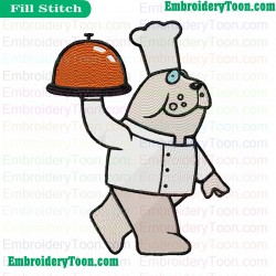 Dog Chef Embroidery Design