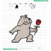 Dog Holding Flower Embroidery Design