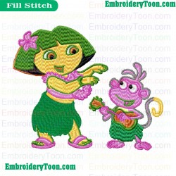 Dora The Explorer Embroidery Design 11