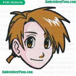 Edward Elric Face Fullmetal Alchemist Embroidery Design 02