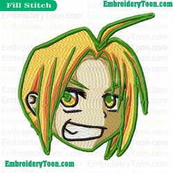 Edward Elric Face Fullmetal Alchemist Embroidery Design 03