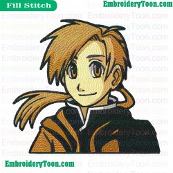 Edward Elric Fullmetal Alchemist Embroidery Design 02